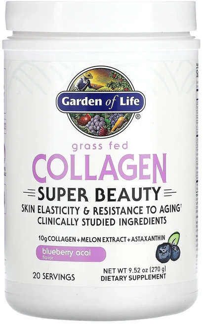 몸관리하세요 겨울입니다 Garden of Life 목초 사육 콜라겐 슈퍼 뷰티 블루베리 아사이 270g(9.52oz) 특별관리진행, GardenofLife목초사육콜라겐슈퍼뷰티블루베리아사이, 270g, 1개 - 쿠팡