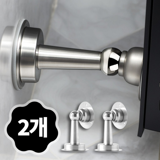 루폭트 강력고정 무타공 자석 방문 도어스토퍼, 2개