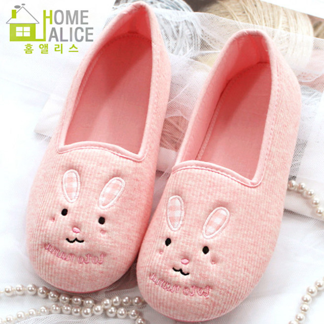 홈앨리스 토토 래빗코튼 덧신(고무바닥), 핑크, 1개