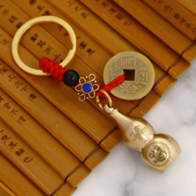 조롱박 엽전 열쇠고리 키링 12간지 각인 재물운