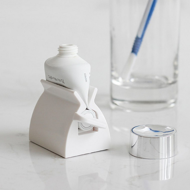 치약짜개 튜브 디스펜서 화장실 욕실 세면대 벽걸이 거치대 압출기 생활용품, 1개, No.01 알뜰튜브 치약짜개 화이트