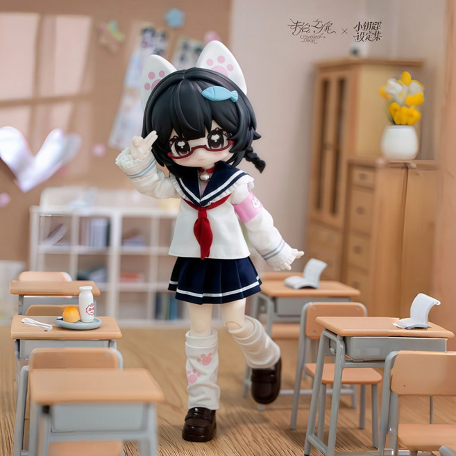 未啟之扉 小鑰匙設定集 可動人偶 12分 BJD 盲盒, 1個, 小鑰匙-學院邊緣【拆盒確認】