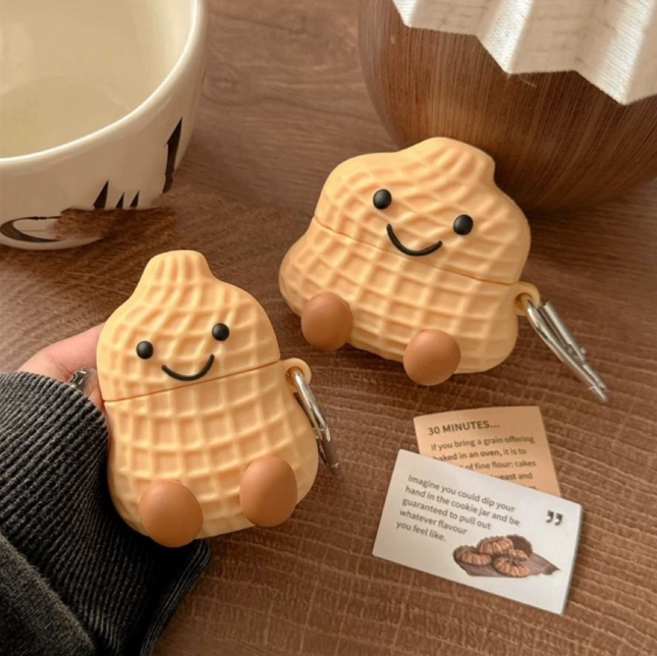 스마일 땅콩 에어팟 케이스, 1개, 피넛, 에어팟 프로1/2