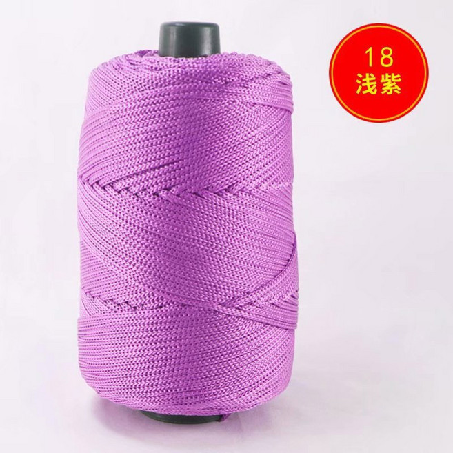 가벼운 비스코스 아이스 로프 손으로 짠 DIY 후크 쿠션 할로우 브라이트 나일론 중간 두께 원사 여름 태양 모자 230g 1, 18 Light Purple