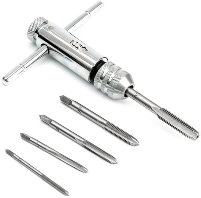 ZIO-BIZ 자동 탭핸들 핸드탭 6종세트 / 나사산 나사선 나사선가공 나사산가공 나사탭 나사탭내기 탭드릴 드릴탭 기리 탭핑기 탭핑드릴, 1개