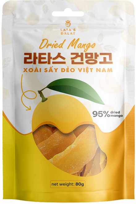 베트남 라타스 건망고 망고햠량 95% 다양한 용량, 80g, 1개
