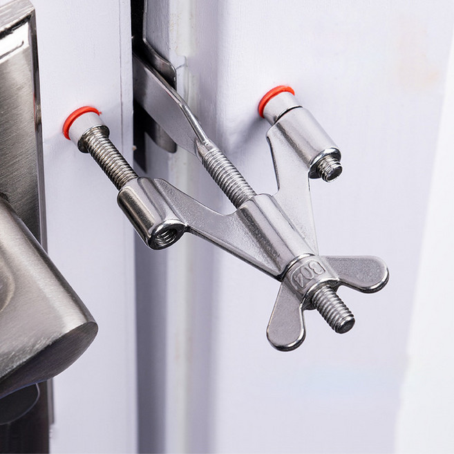 문잠금 장치 여행용 도난방지 휴대용 방문 도어락 홀더, 실버, 1개