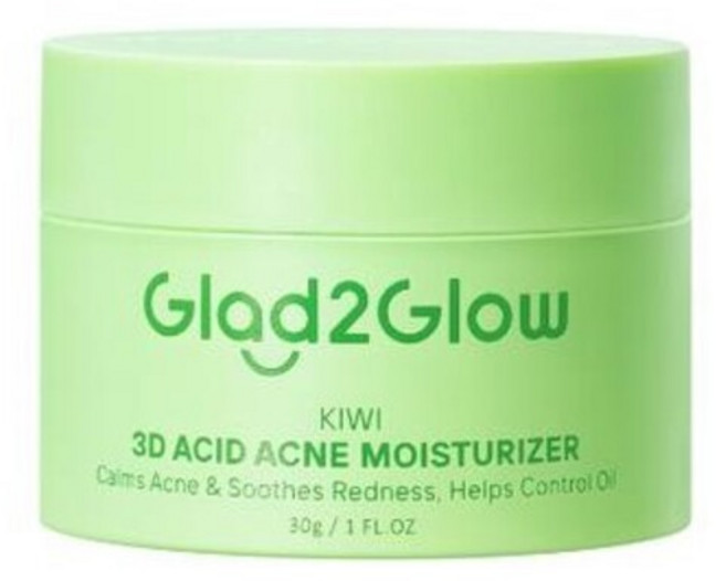 Glad2Glow 奇異果3D酸類痘痘保濕霜 舒緩紅腫 平衡油脂 保濕不黏膩, 30g, 1個, 1 FL.OZ