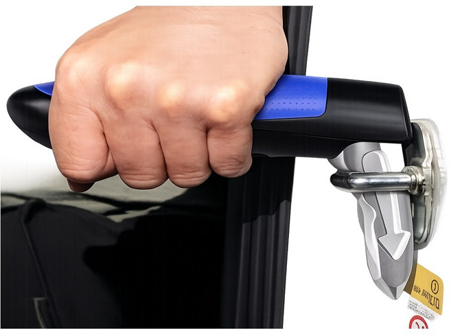 안전용품 차량용 승하차 보조손잡이 다기능 비상용 탈출, 블루, 1개