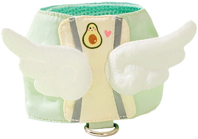 숑숑펫 반려동물 포인트 날개 귀여운 메쉬 하네스 세트, 그린, 1개