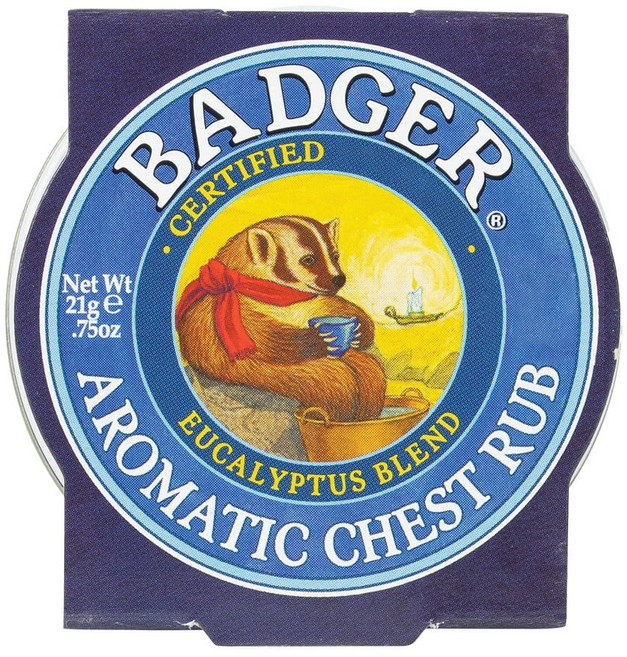 Badger 뱃져 아로마틱 체스트 밤 유칼립투스 민트 미니 틴, 21g, 1개