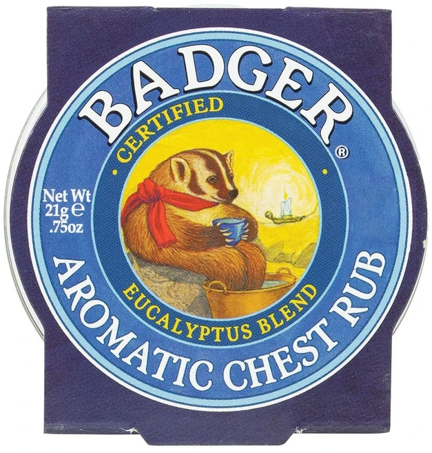 Badger 뱃져 아로마틱 체스트 밤 유칼립투스 민트 미니 틴, 21g, 1개 - 쿠팡