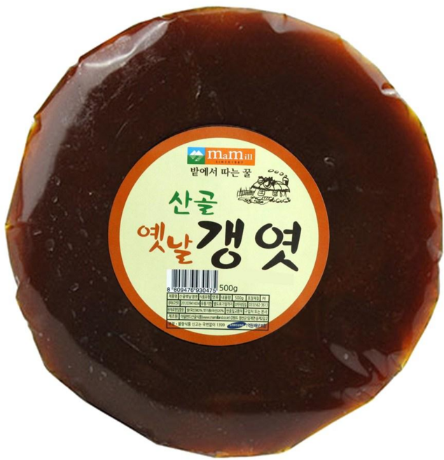 마밀랜드산골식품_엿기름만을 넣은 전통 갱엿 500gx1ea _간식 시험 입시 합격 추억, 500g, 1개