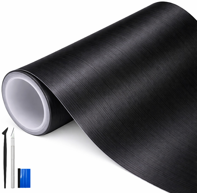SOTT 프리미엄 3D 메탈 필름 랩핑 시트지, 1개, 블랙 폭30cm x 길이150cm