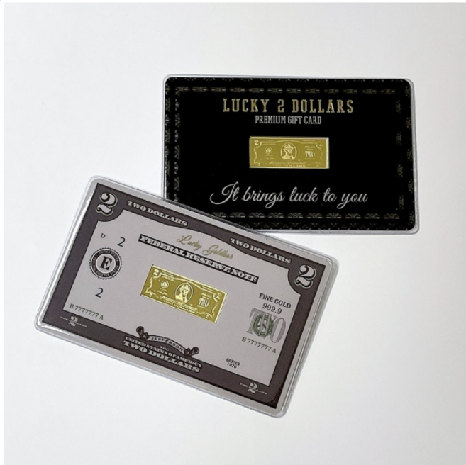 행운의 2달러 순금골드바 1g 개업 기념일 선물 미니골드바 24K 999.9