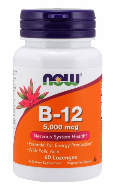나우푸드 비타민 B-12 5000mcg 로젠지, 60정, 1개