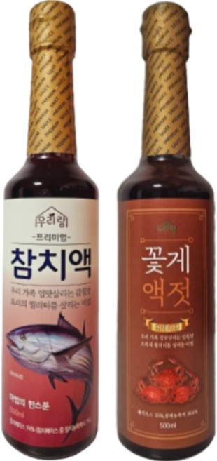 우리랑 꽃게액젓 500ml + 우리랑 참치액 500ml 세트, 1세트, 1L