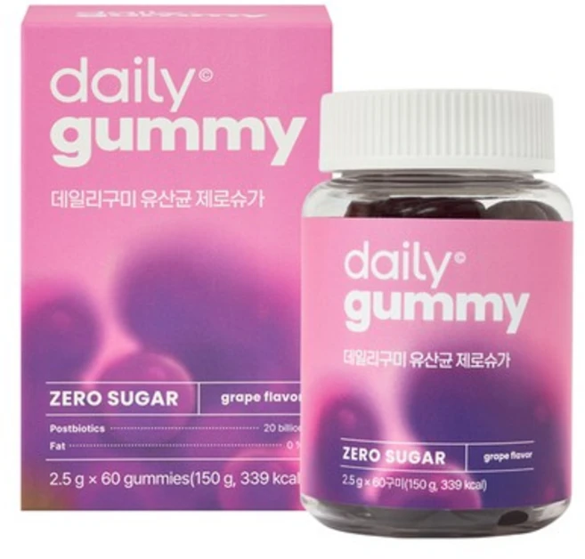 데일리구미 유산균 제로슈가, 60정, 1개 - 쿠팡