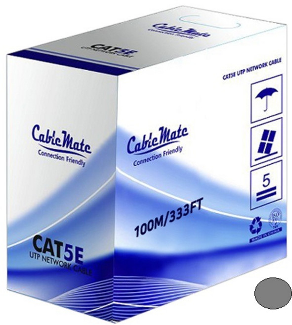 케이블메이트 CAT5e UTP 100M 블루 랜케이블 단선 제작용 시공용, cat5e utp 100m 그레이, 1개
