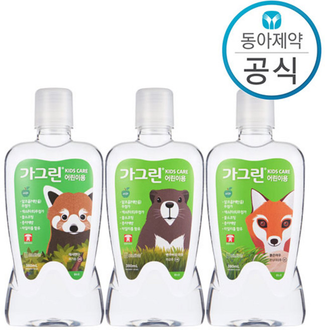 어린이 가그린 사과맛 380ml 5개+가그린100ml, 1개