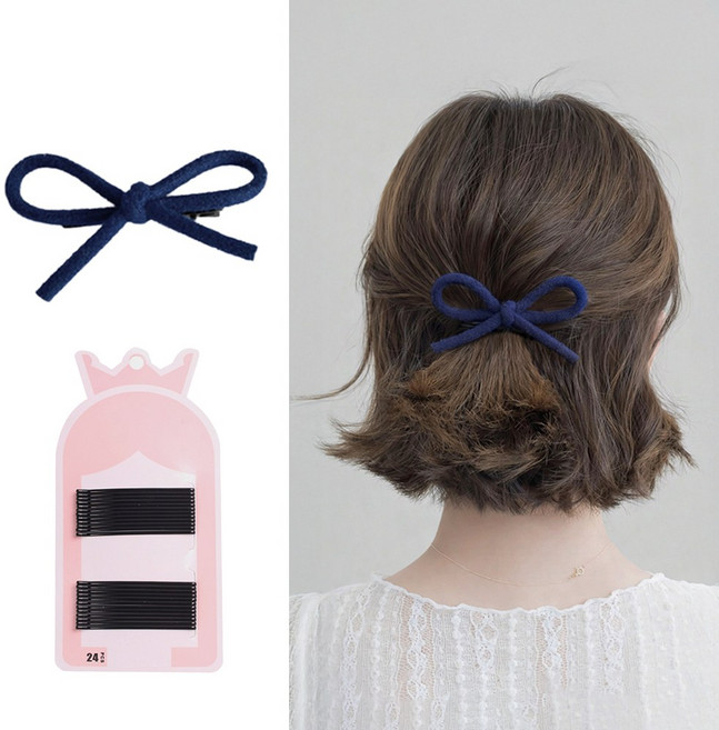 [MSMULTIVERSE] 과하지 않은 귀여움 포인트 리본 옆머리 포니테일 반묶음 머리핀 헤어핀 집게핀
