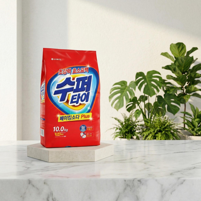 수퍼타이 베이킹소다 플러스 가루세제 리필용 10kgX2개/찬물에 강한/초강력 효소 표백, 2개, 10kg