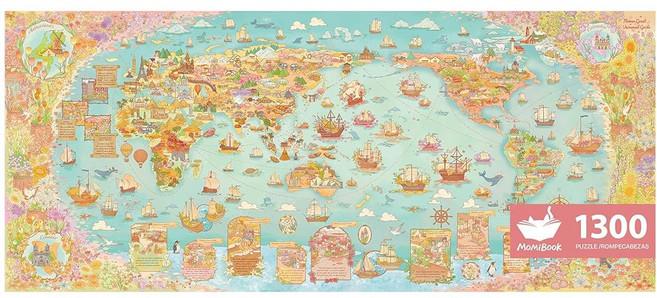 MOMIBOOK Puzzles for Adults 1000 Piece Jigsaw of Vintage Village Town Painting Image Difficult Chall, Horizontal 1300 Pcs, 15 H1300pcsflower Great Univer, 1개