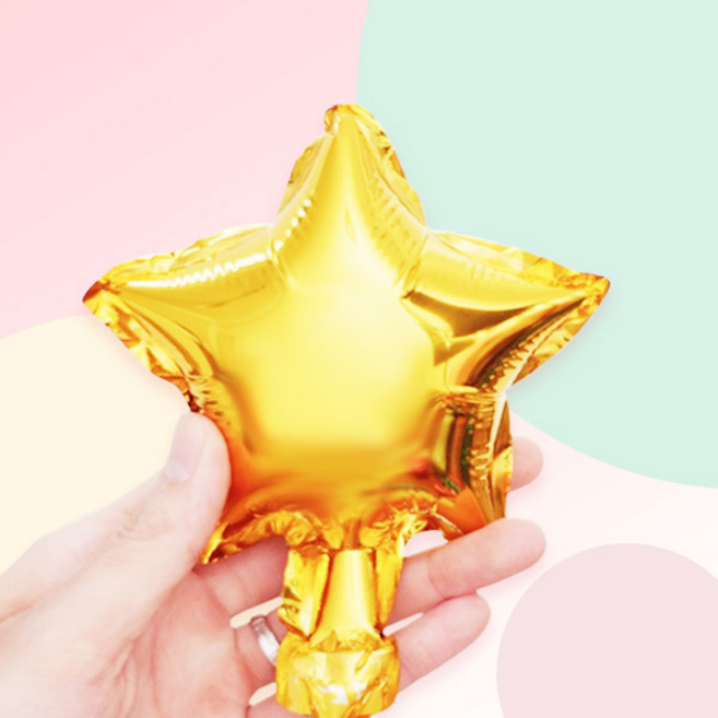 [파티지] 히어로풍선 모음 / 생일풍선 세트 배트맨 아이언맨 스파이더맨풍선, HR_F_별풍선_소형 (5인치)_골드