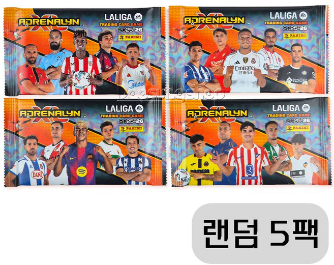 파니니 LALIGA 라리가 2025-2026 아드레날린 트레이딩 축구 카드 게임, 5개, 랜덤