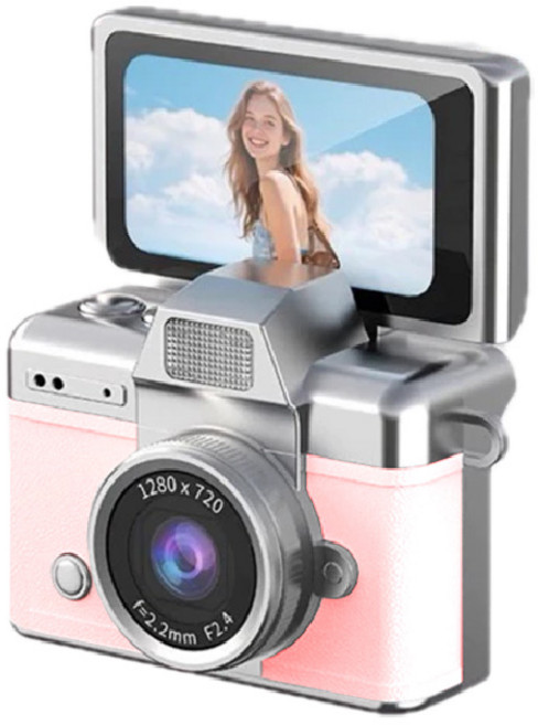 迷你數位相機 1280x720 f=2.2mm F2.4 粉色, 櫻花粉