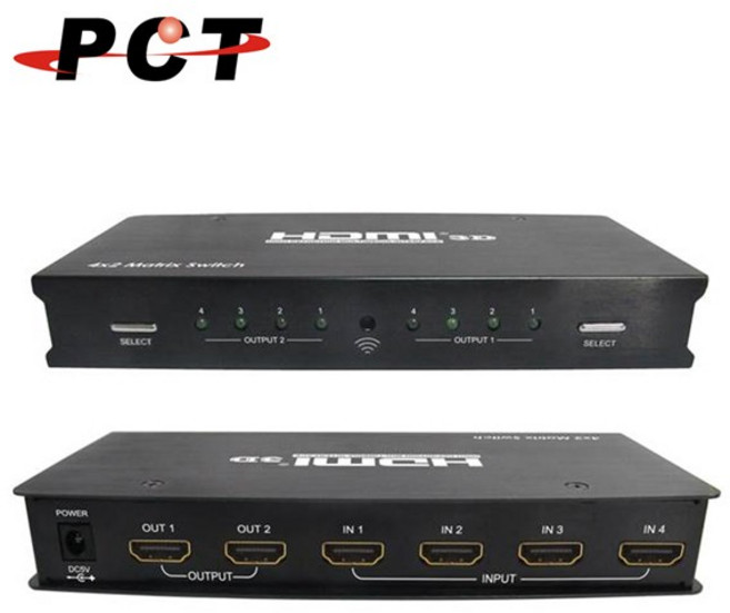 PCT HDMI 4進2出 矩陣式切換器 (MHS424), 1個