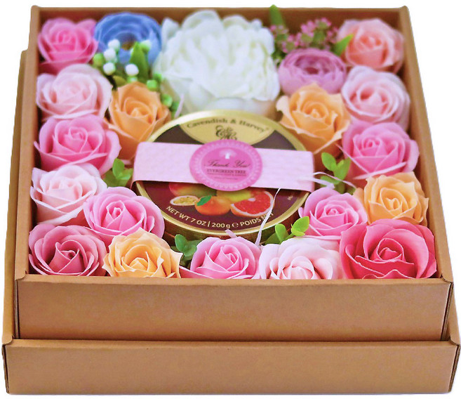 화이트데이 선물 사탕 플라워박스 비누꽃 사탕선물 화이트데이사탕, 1개, 플라워캔디박스(핑크), 525g
