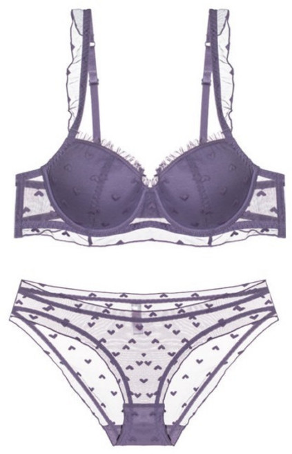 法式純欲蕾絲內衣套裝 透氣性感 聚攏設計 大尺碼胸罩