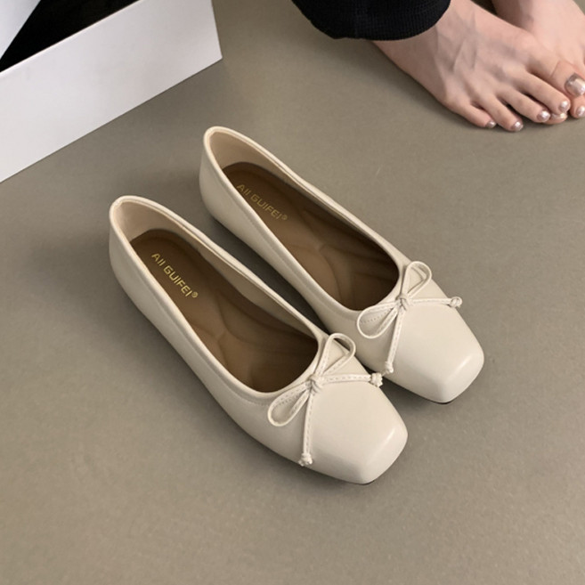 MIROSE 8자 리본플랫 발편한여성단화 러블리 단화+미니구두주걱