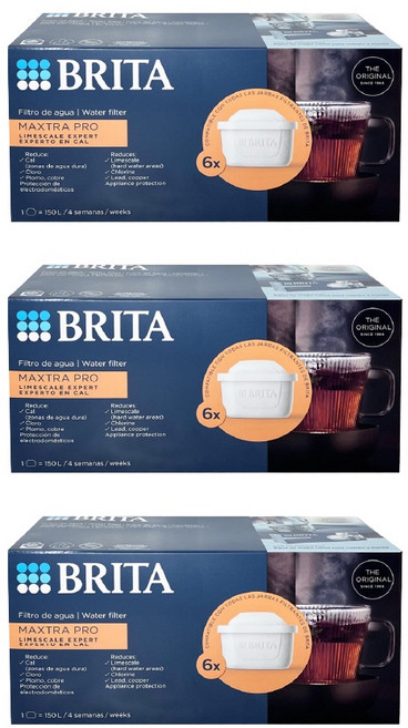 BRITA MAXTRA PRO 去水垢濾芯 (6入), 白色, 3箱