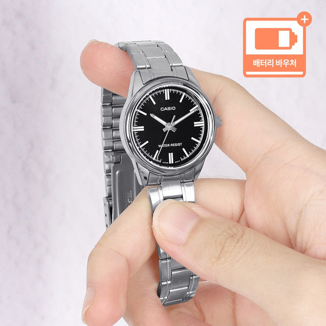 카시오 모던 클래식 어반 스타일 여성 정장 캐쥬얼 시계 + 배터리 바우처