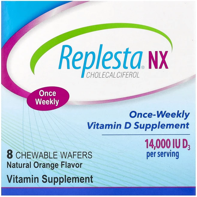 Replesta NX Cholecalciferol Once-Weekly 비타민 D 내추럴 오렌지 14000 IU 8 츄어블 와퍼, 1개 - 쿠팡