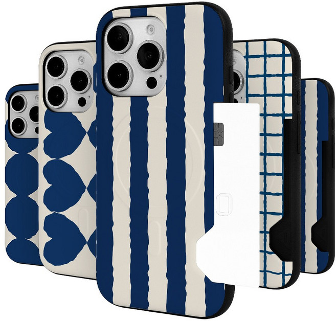 이케미 마린 패턴 맥세이프 기능 슬라이드 카드범퍼 케이스