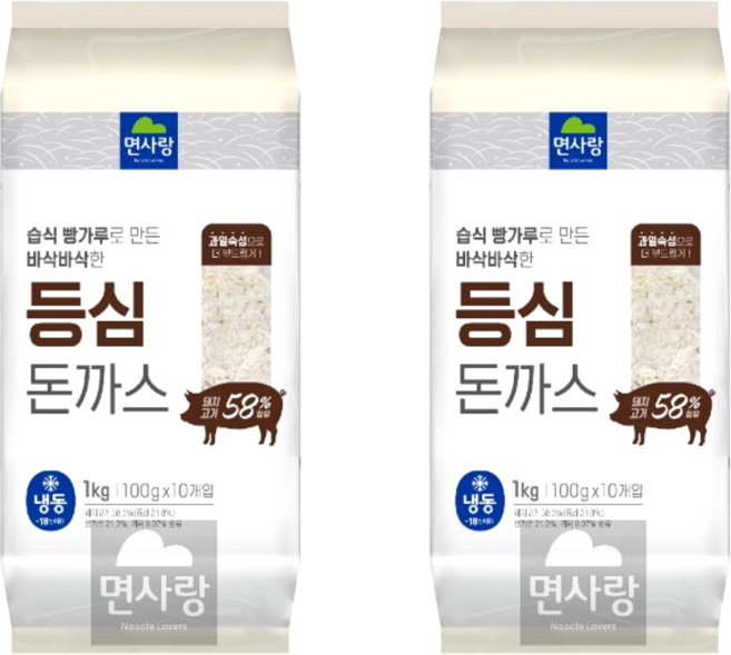 면사랑 등심돈까스, 2개, 1kg