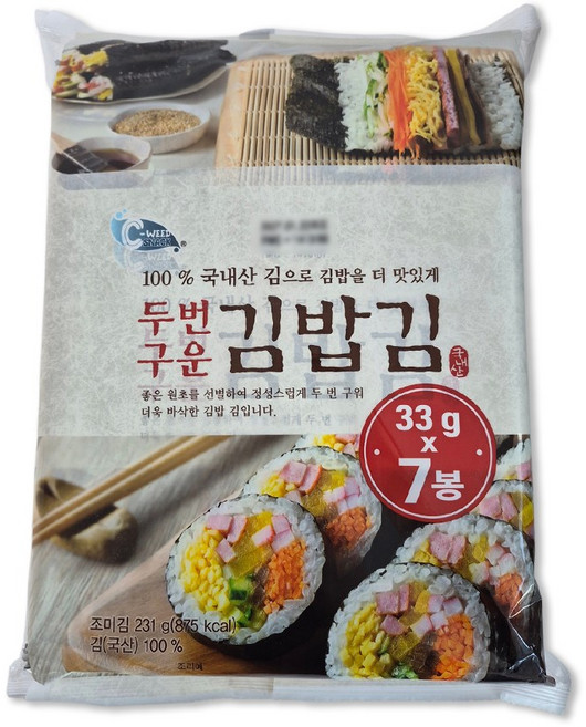 코스트코 씨위드 예맛 두번구운 김밥김, 33g, 7개