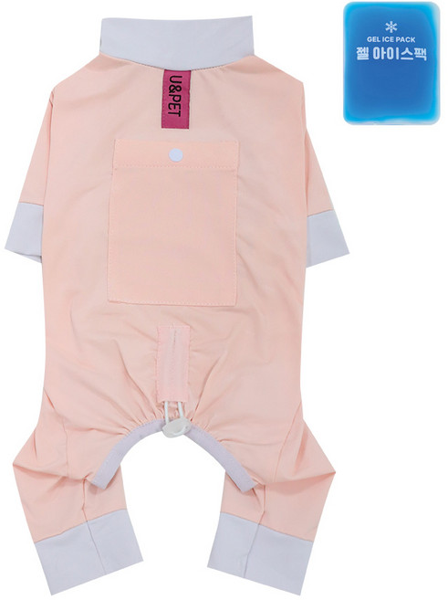 유앤펫 강아지 여름 버그가드 쿨링 올인원(암컷용)중형견 대형견, 1개, 핑크(암컷용)