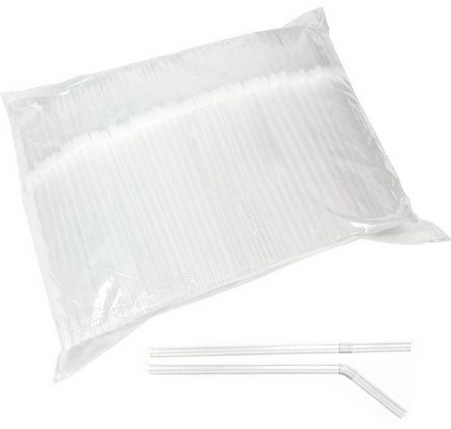 대성산업 자바라 투명 개별 스트로우 7 x 250 mm, 500개, 8세트