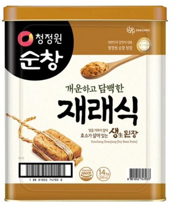 청정원 순창 재래식 생된장 (캔), 14kg, 3개