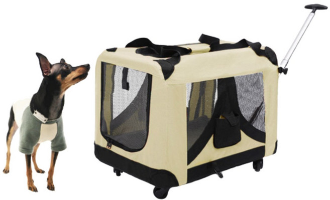 찐노마진몰 애견 켄넬 이동장 캐리어, 베이지, 1개