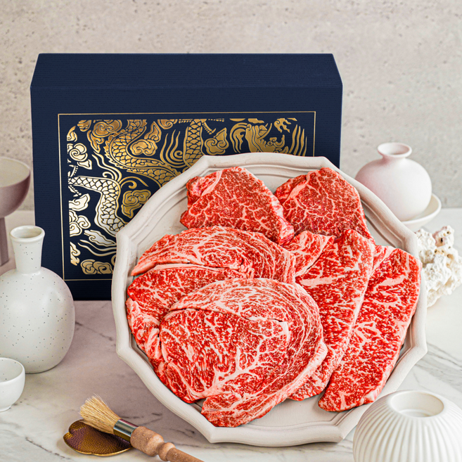 더실록 1++등급 한우 정성 모둠 구이 투뿔 선물세트 1kg (등심200g+등심200g+채끝300g+안심300g), 정성 세트 1kg, 1개