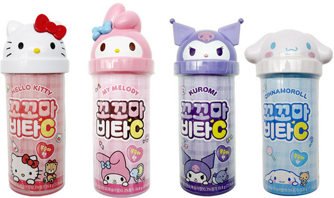 산리오 캐릭터즈 꼬꼬마 비타C 19.8g x 4종 1세트, 4개