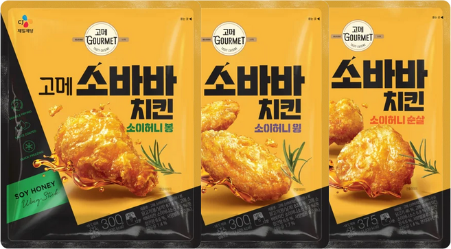 고메 소바바 치킨 3종 (순살 +윙 +봉), 1세트, 300g