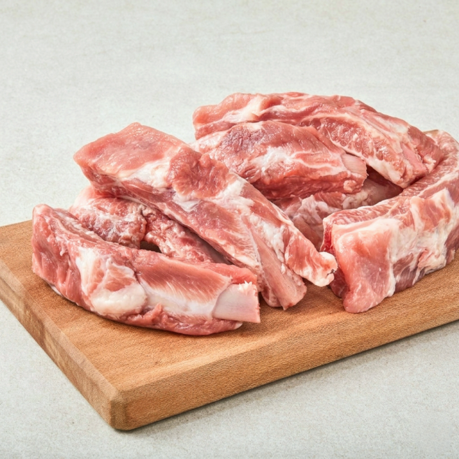 삼형제고기 1등급 한돈 돼지 등갈비 절단 구이용 찜용 로인립 냉장, 1kg, 6개