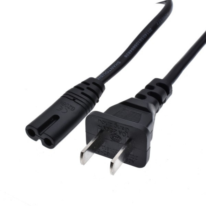 미국 2핀 C7 8자형 AC 플러그 전원 연장 케이블 (카메라 오디오 삼성 호환 TCL 필립스 호환품 TV 모니터