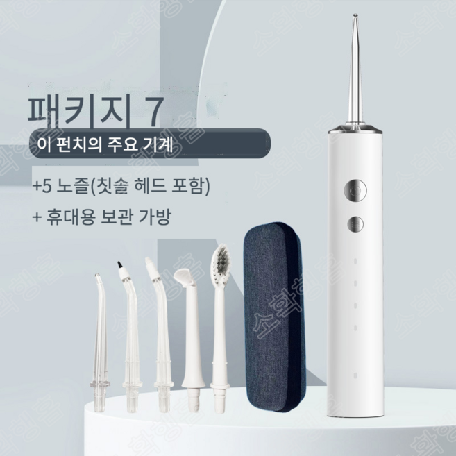 소확행홈 여행용 치아 세정기 가정용 휴대용 구강세정기 다기능 분리 가능한 호스트 300ml 물 탱크 액세서리 세트 T37, 패키지7